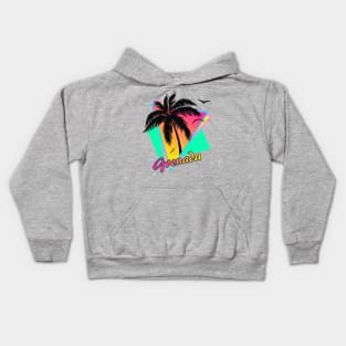 Grenada Cool 80s Sunset Kids Hoodie